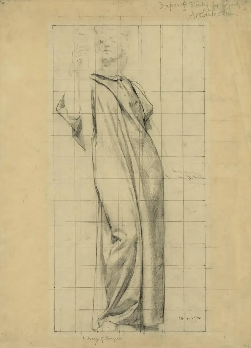 Clothed Study for Female Figure of Architecture