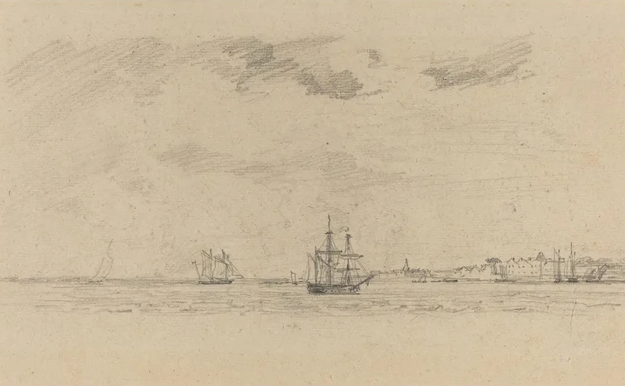 Coastal Landscape with Shipping
