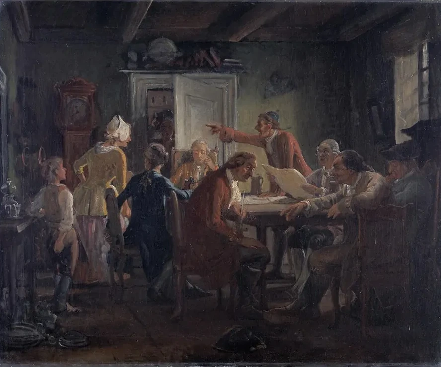 Collegium Politicum. From Ludvig Holberg's The Political Tinker, Act I, Scene 2
