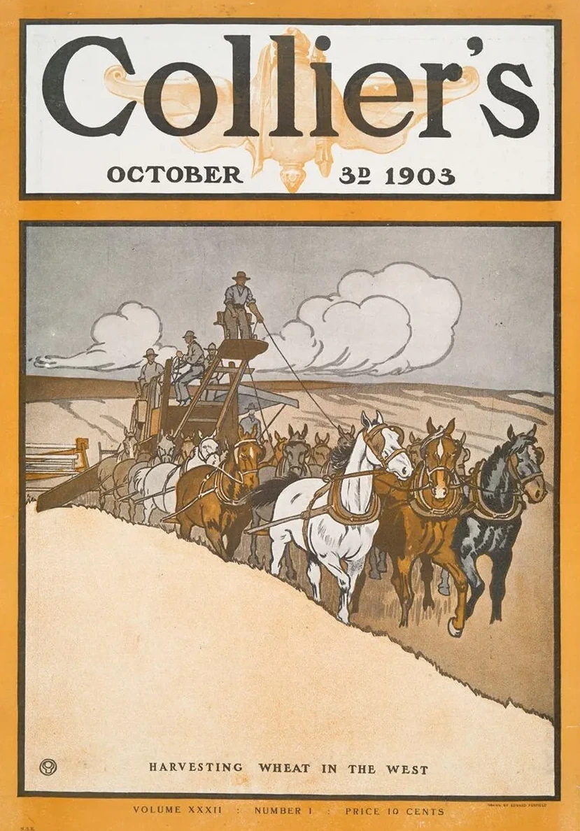 Collier's October 3rd, 1903, Harvesting Wheat in The West
