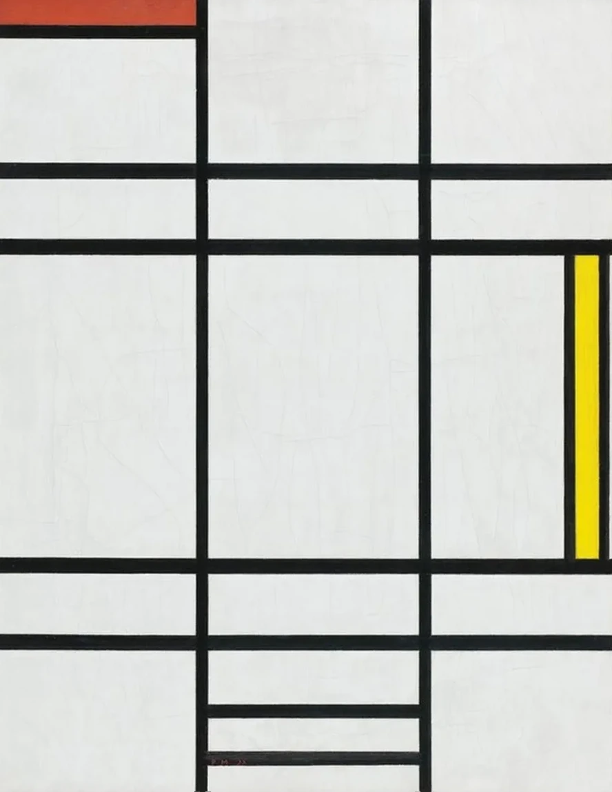 Composition in White, Red, and Yellow