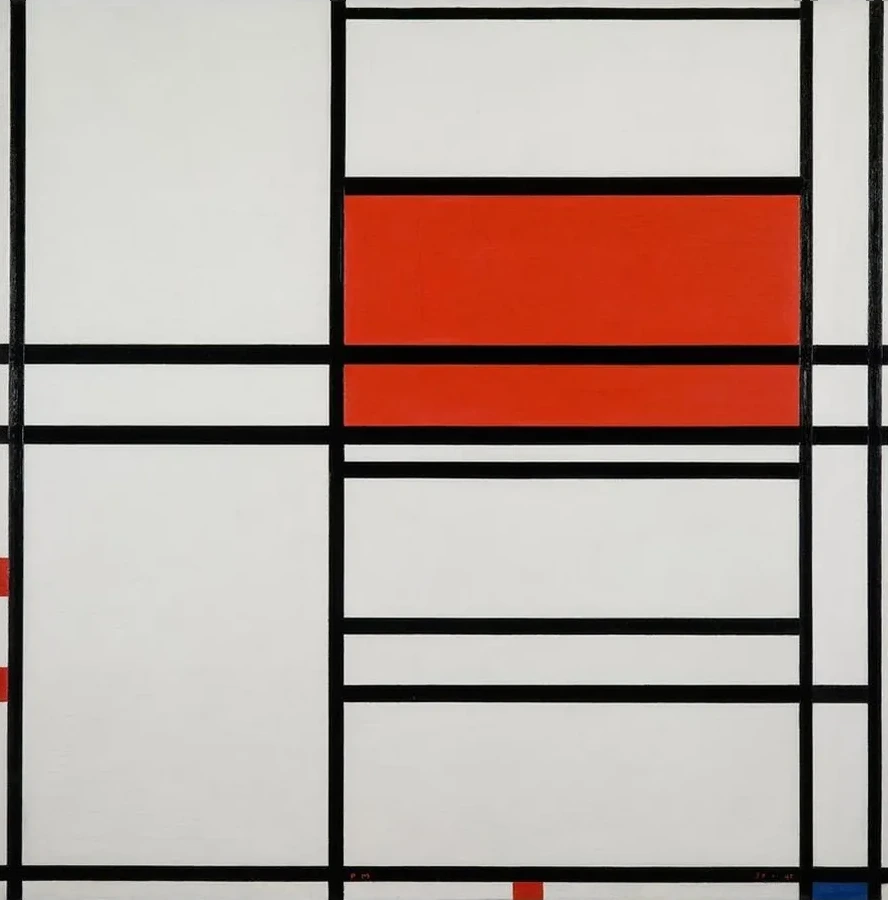 Composition of Red and White Nom 1,composition No. 4 with Red and Blue