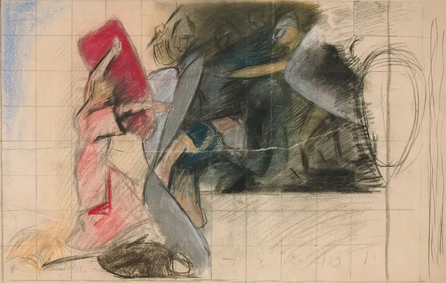 Composition Study for Seven Deadly Sins in the Quest of the Holy Grail Mural Series at Boston Public Library
