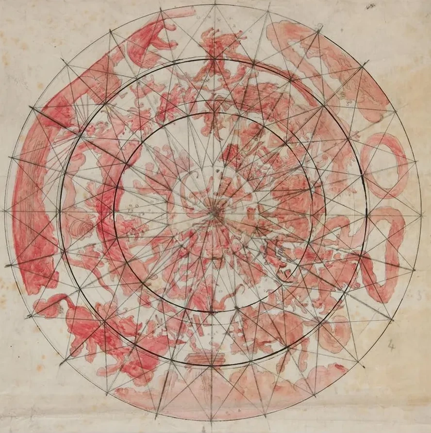 Composition Study with Zodiac Figures for the Hours Ceiling Mural, House Chamber, Pennsylvania State Capitol a
