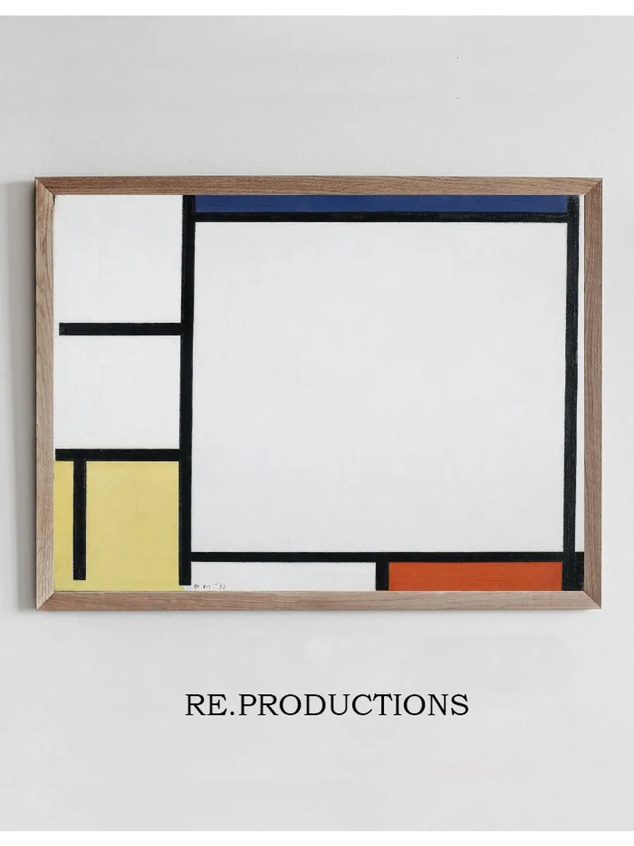 Composition with Blue, Red, Yellow, and Black