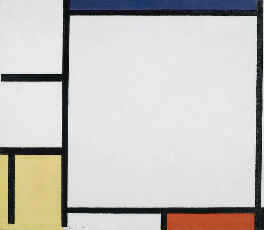 Composition with Blue, Red, Yellow, and Black