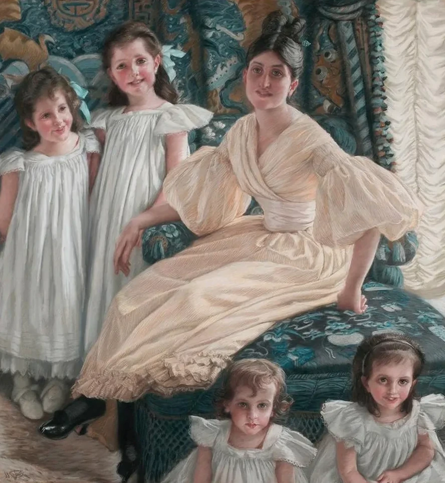 Comtesse d Yanville and Her Four Children