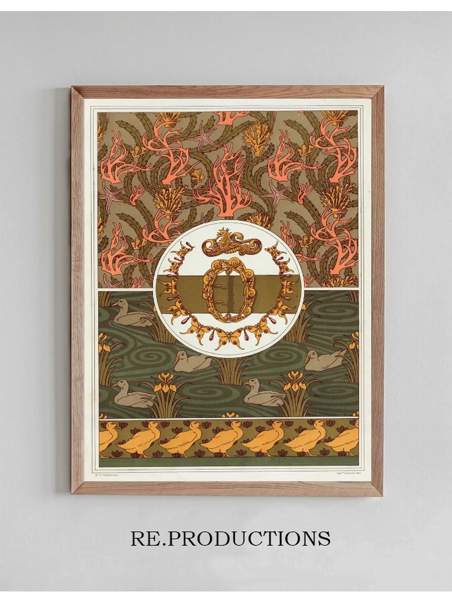 Coraux, Madrepores, Toiles de Mer et Algues, Cretonne Imprim E
