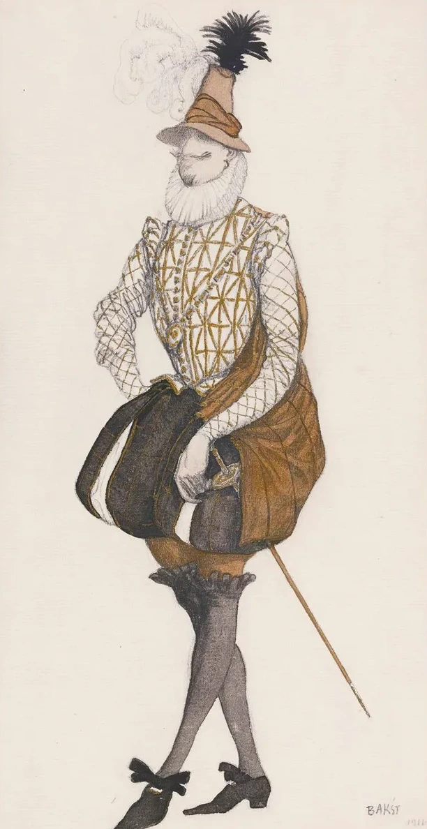 Costume Design For Prince Espagnol From The Ballet The Sleeping Beauty