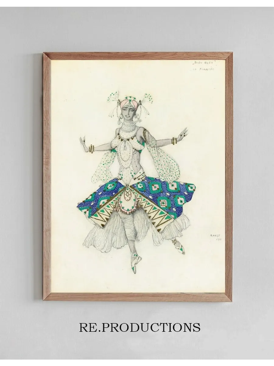 Costume Design For Tamara Karsavina AsLa Fianc eIn Le Dieu Bleu