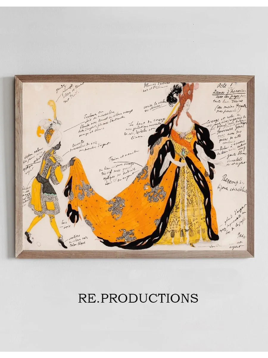 Costume Design for la Belle Au Bois Dormant Dame D Honneur Avec le Page Portant le Train