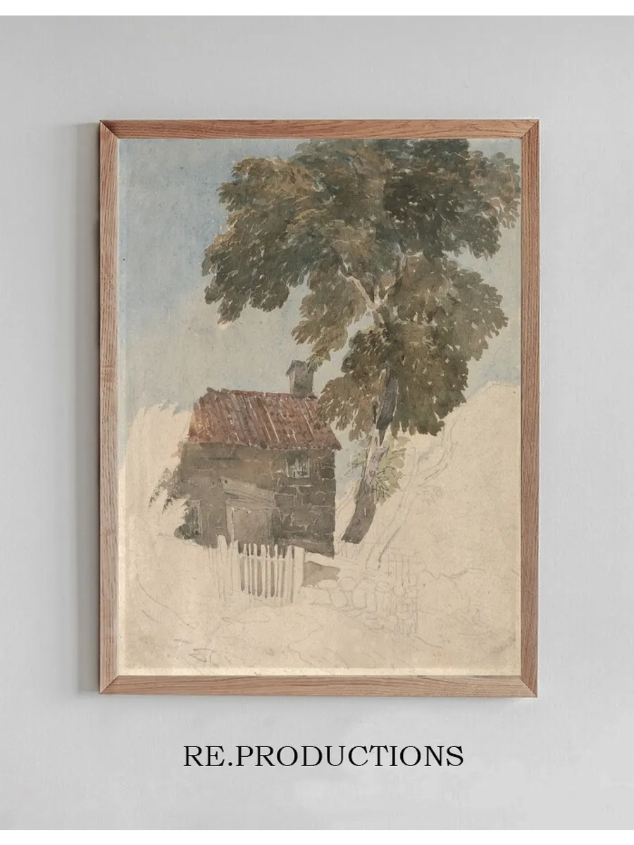 Cottage and Trees