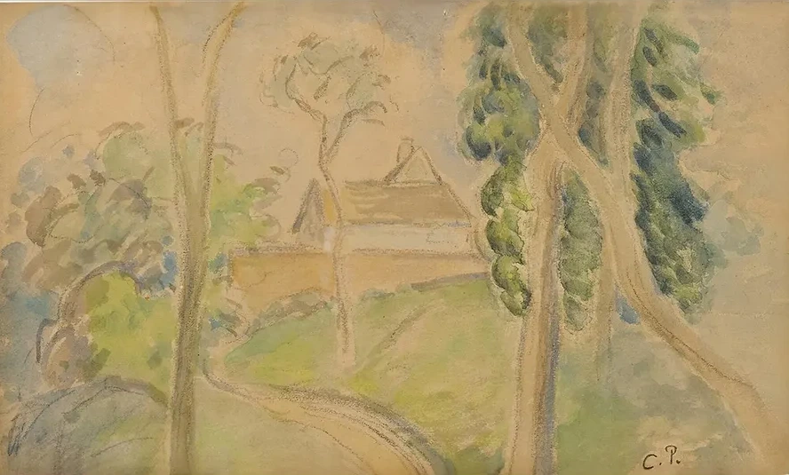 Country Scene with a House Along a Road