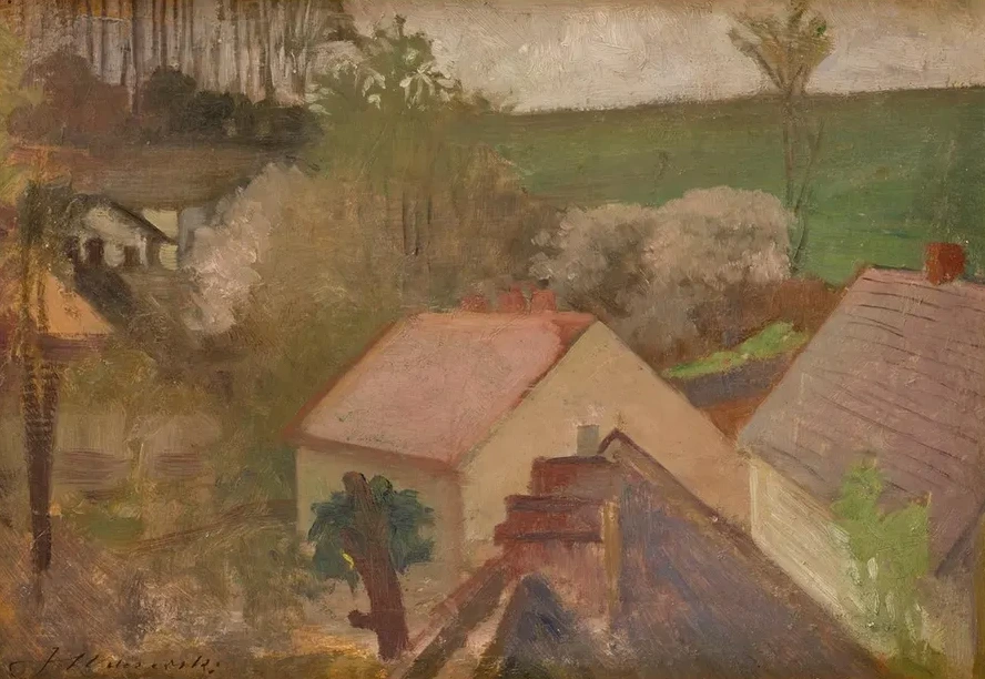 Countryside Landscape with Houses