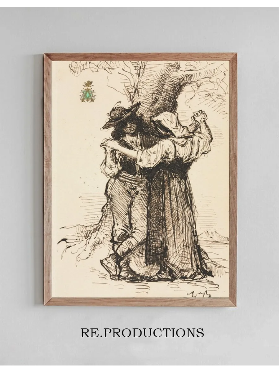 Couple Courting by a Tree