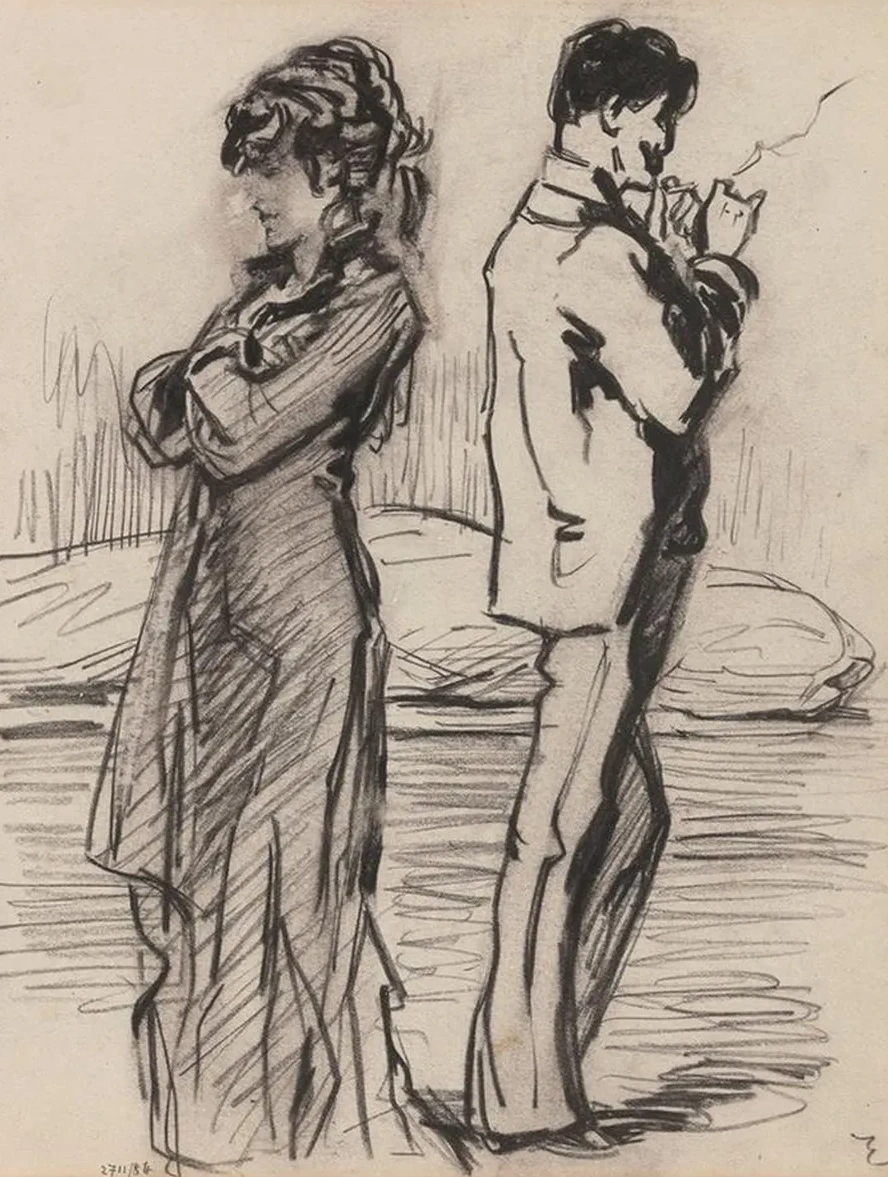 Couple Before a Chaise