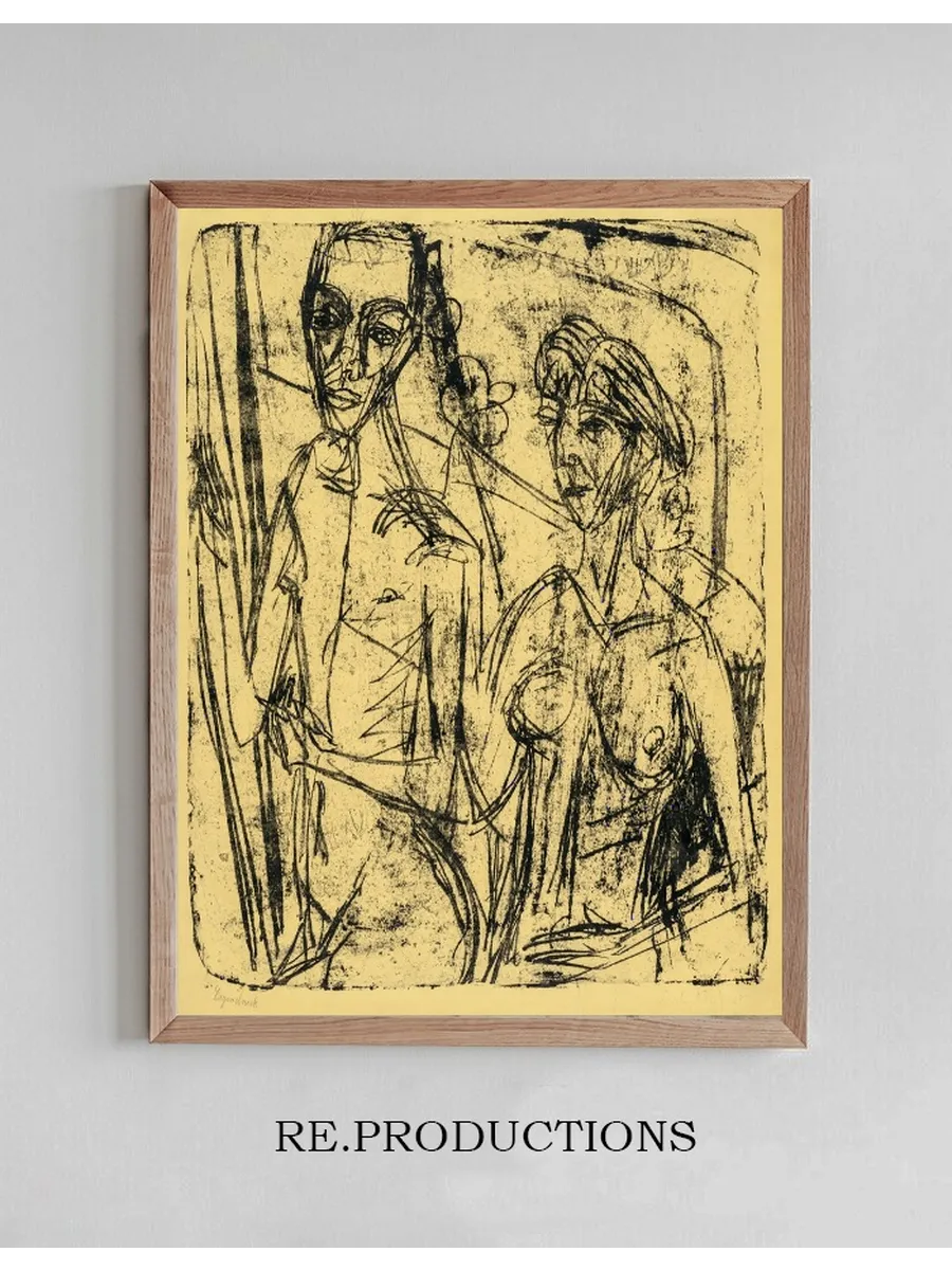 Couple in Room, Nude Man with Woman