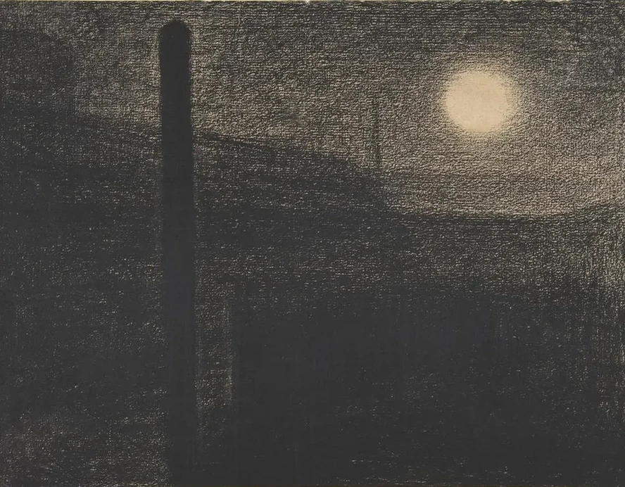 Courbevoie Factories by Moonlight
