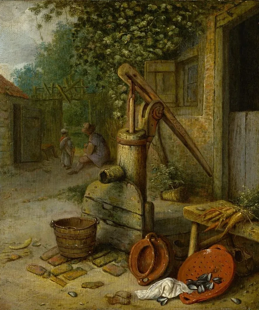 Court Of A Farm With Pump Well