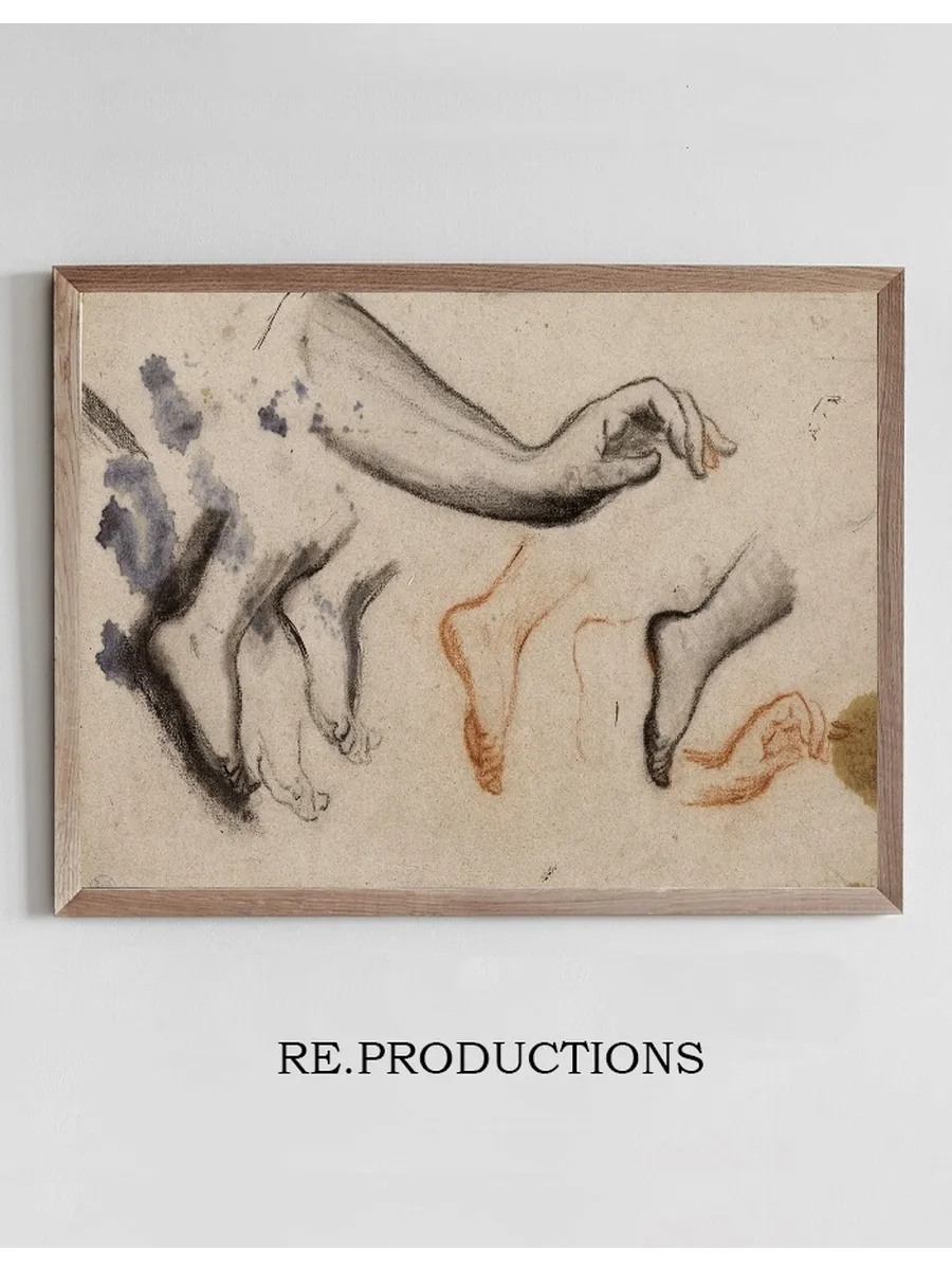 Croquis de Bras Gauche et Diverses Esquisses de Pieds