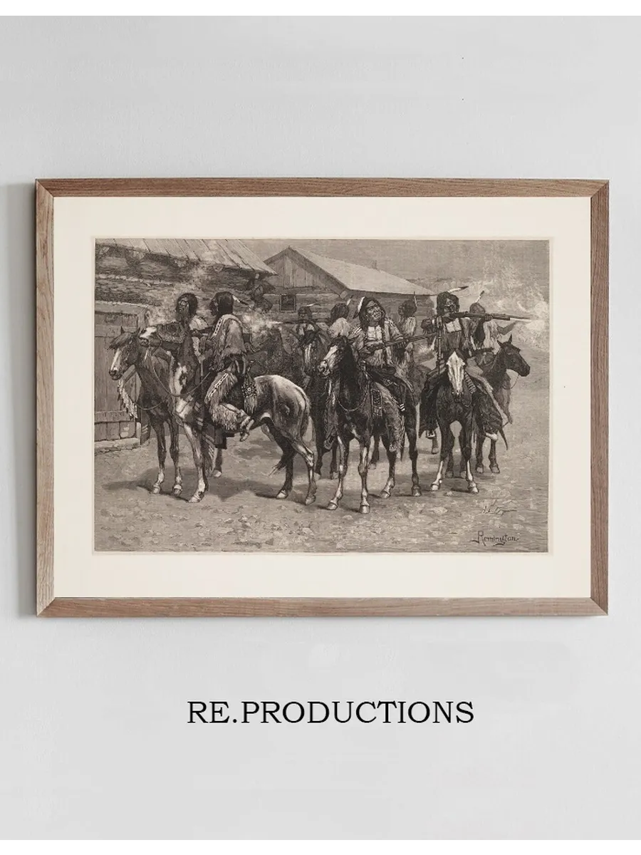 Crow Indians Firing into the Agency