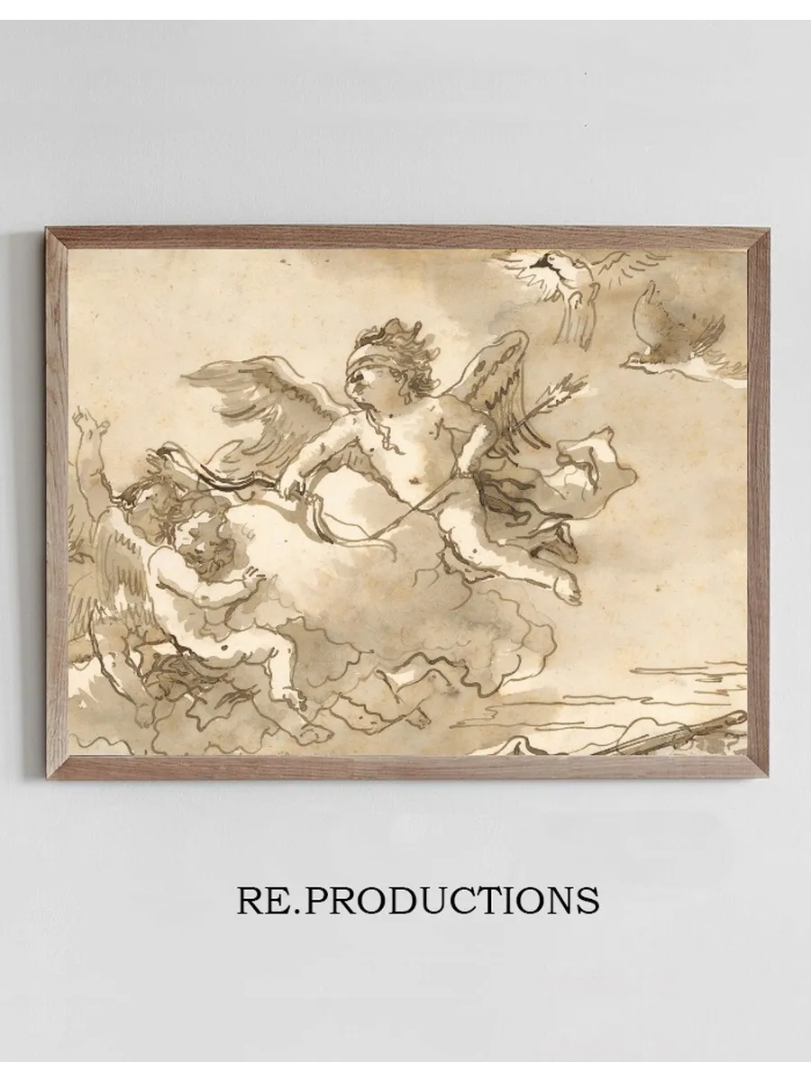 Cupid Blindfolded, on a Cloud Supported by Two Attendant Putti