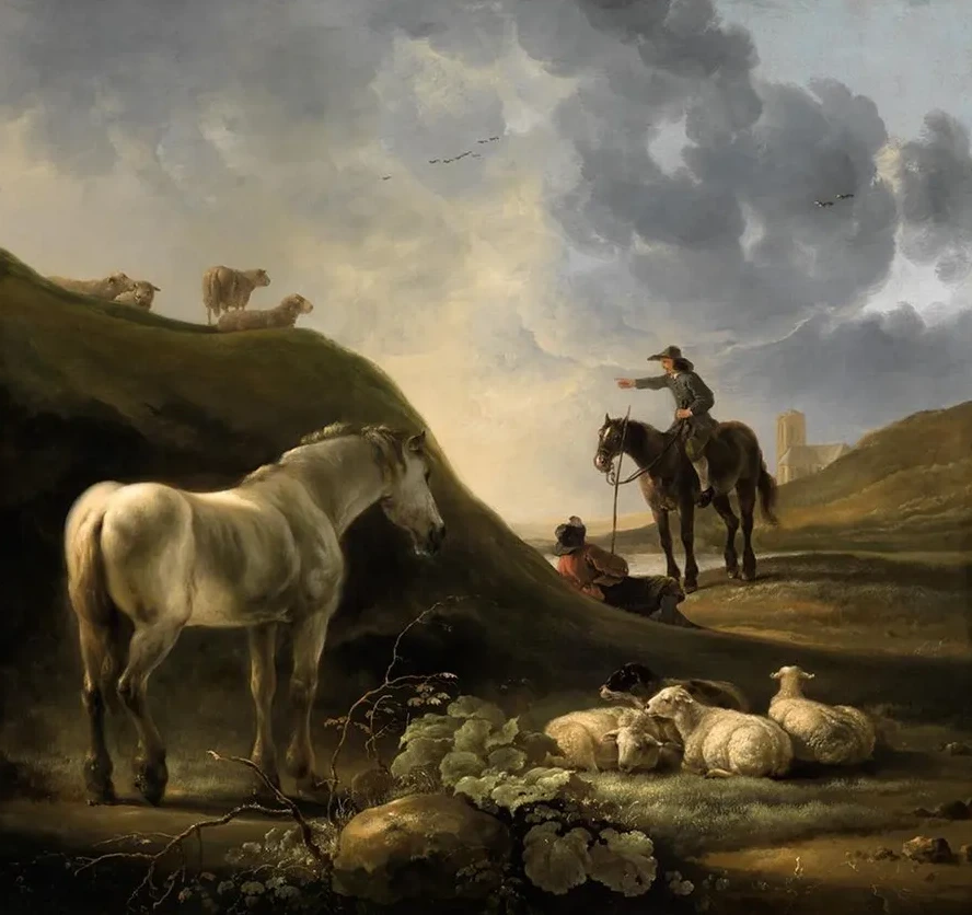 D Nenlandschaft Mit Grauschimmel