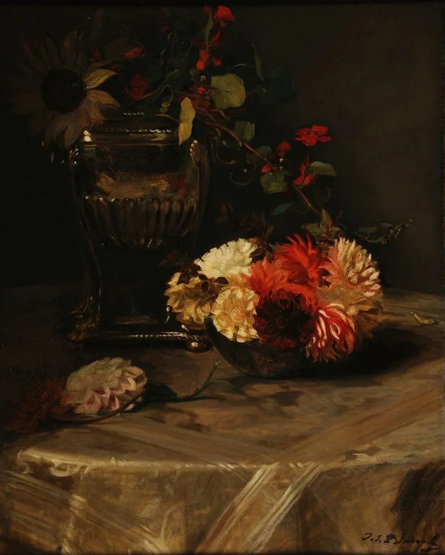 Dahlias et Capucines L Urne D Argent