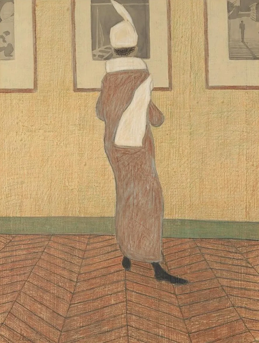 Dame in Expositie