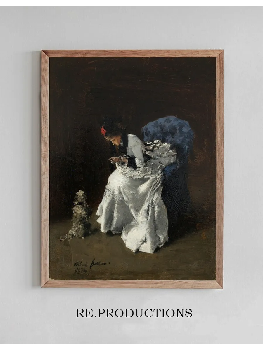 Dame in Feiner Garderobe Mit Hund