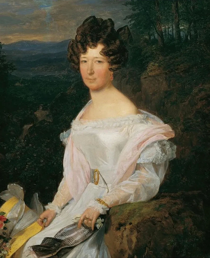 Dame in Wei Em Kleid Vor Einer Wienerwaldlandschaft