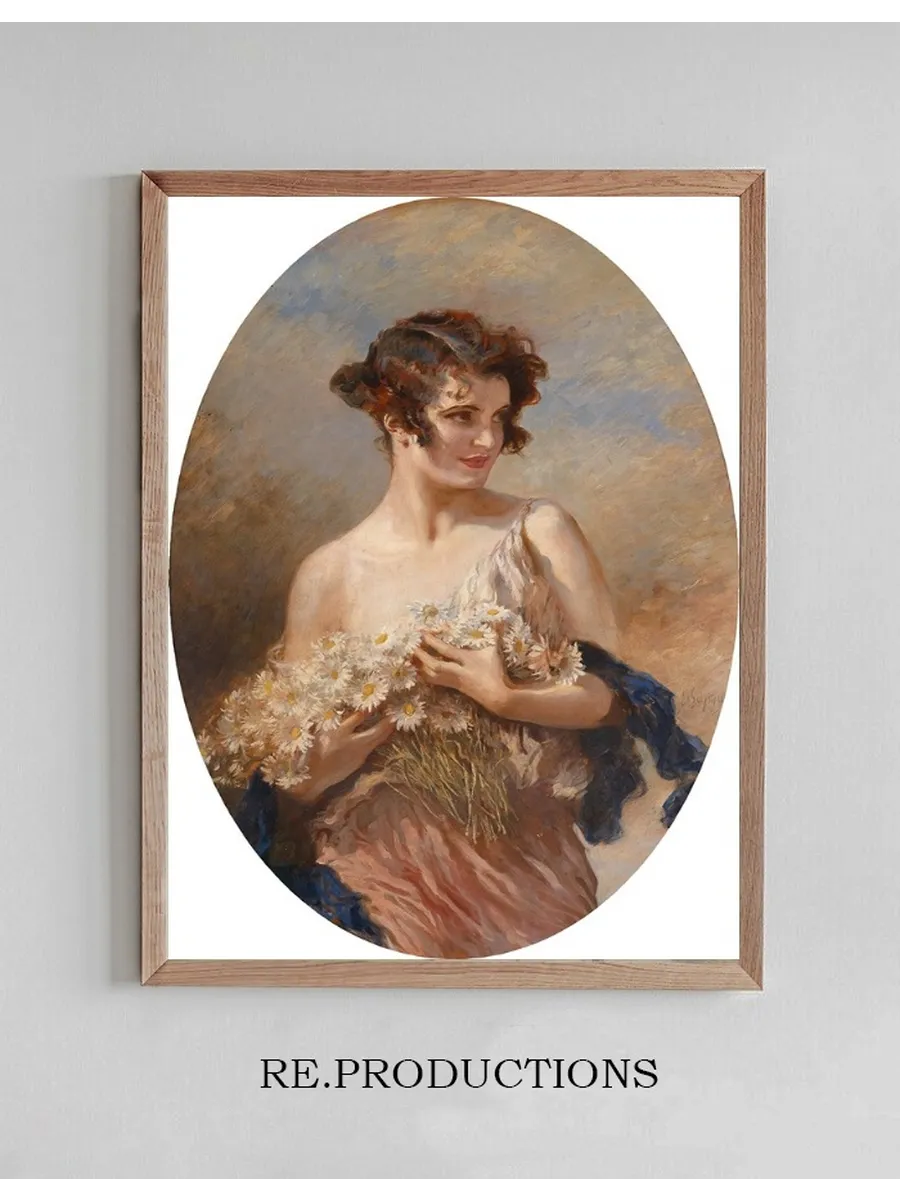 Dame Mit Margeritenstrau