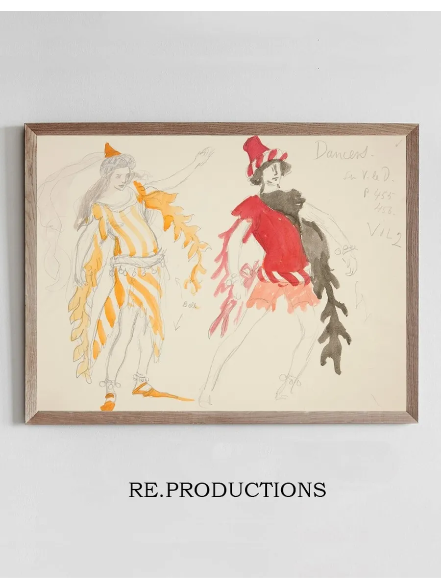 Dancers, costume sketch for Henry Irving's Planned Production of King Richard II