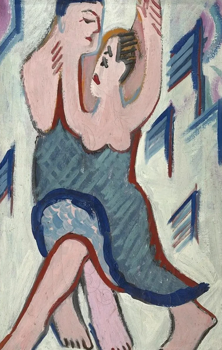 Dancing Couple in the Snow (reverse)