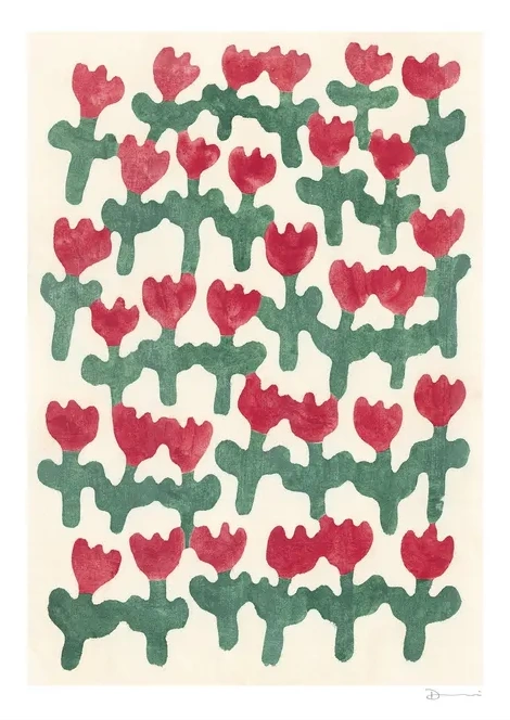 Dancing Red Flowers