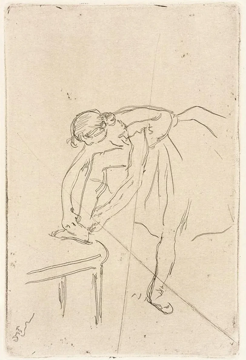 Danseuse Mettant Son Chausson