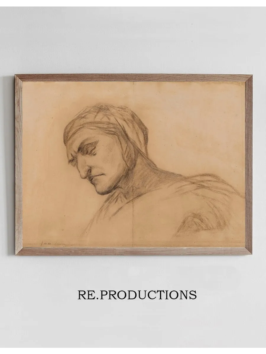 Dante, Buste D Homme Drap, T Te Couverte de Trois - Quart Gauche