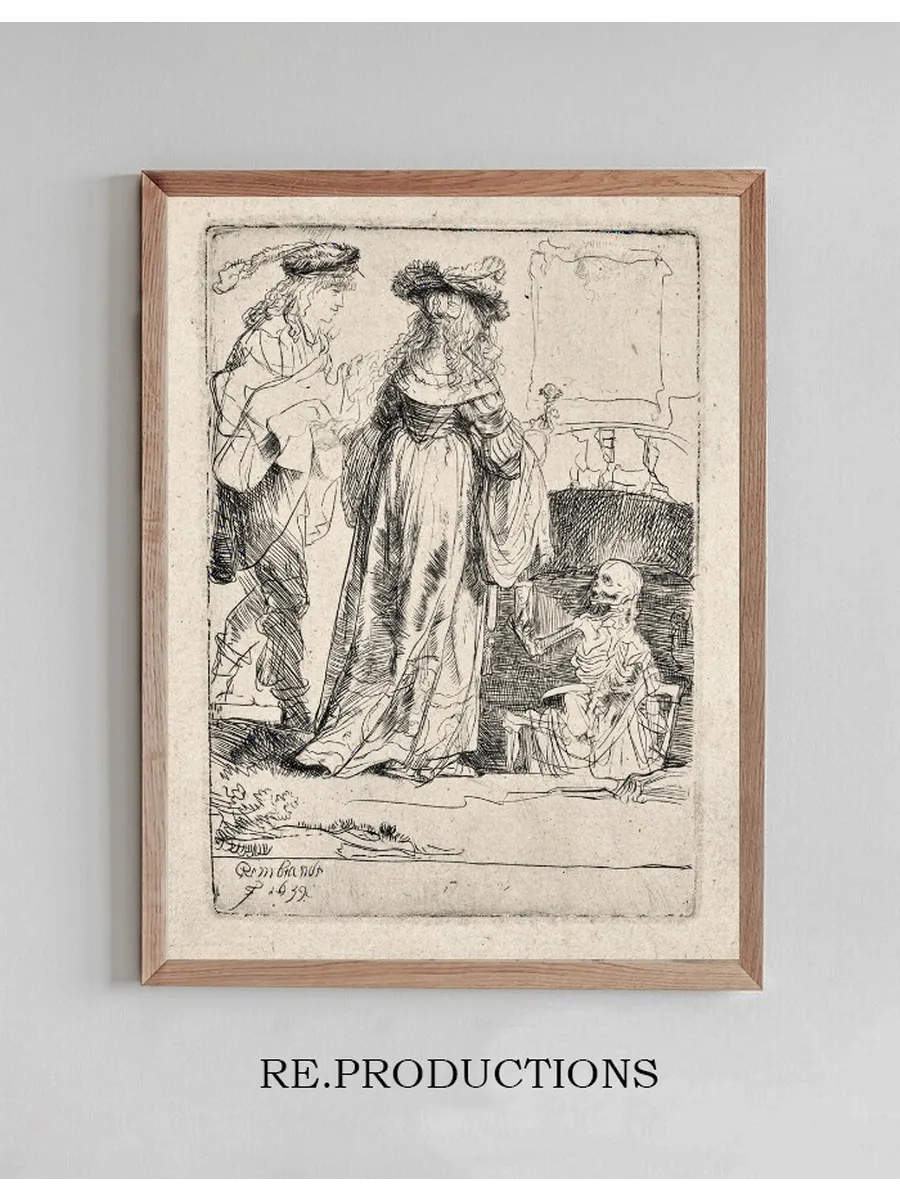 Death Appearing to a Wedded Couple from an Open Grave