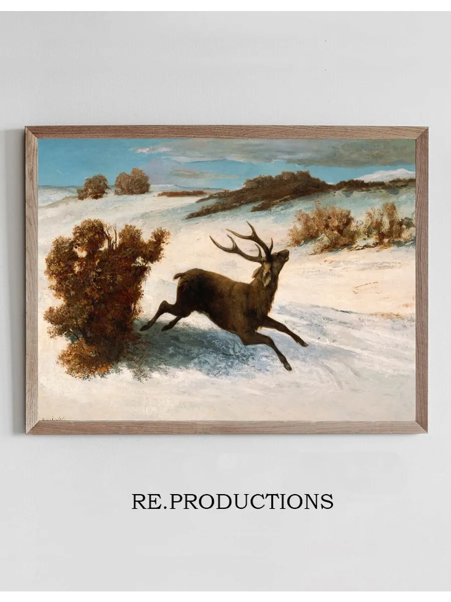 Deer Running in the Snow
