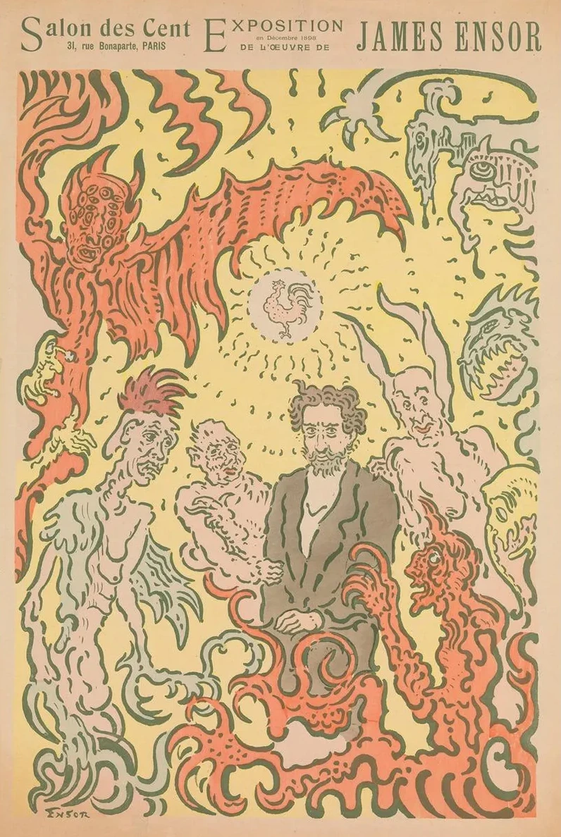 Demons Teasing Me Poster for the James Ensor Exhibition at the Salon des Cent in Paris