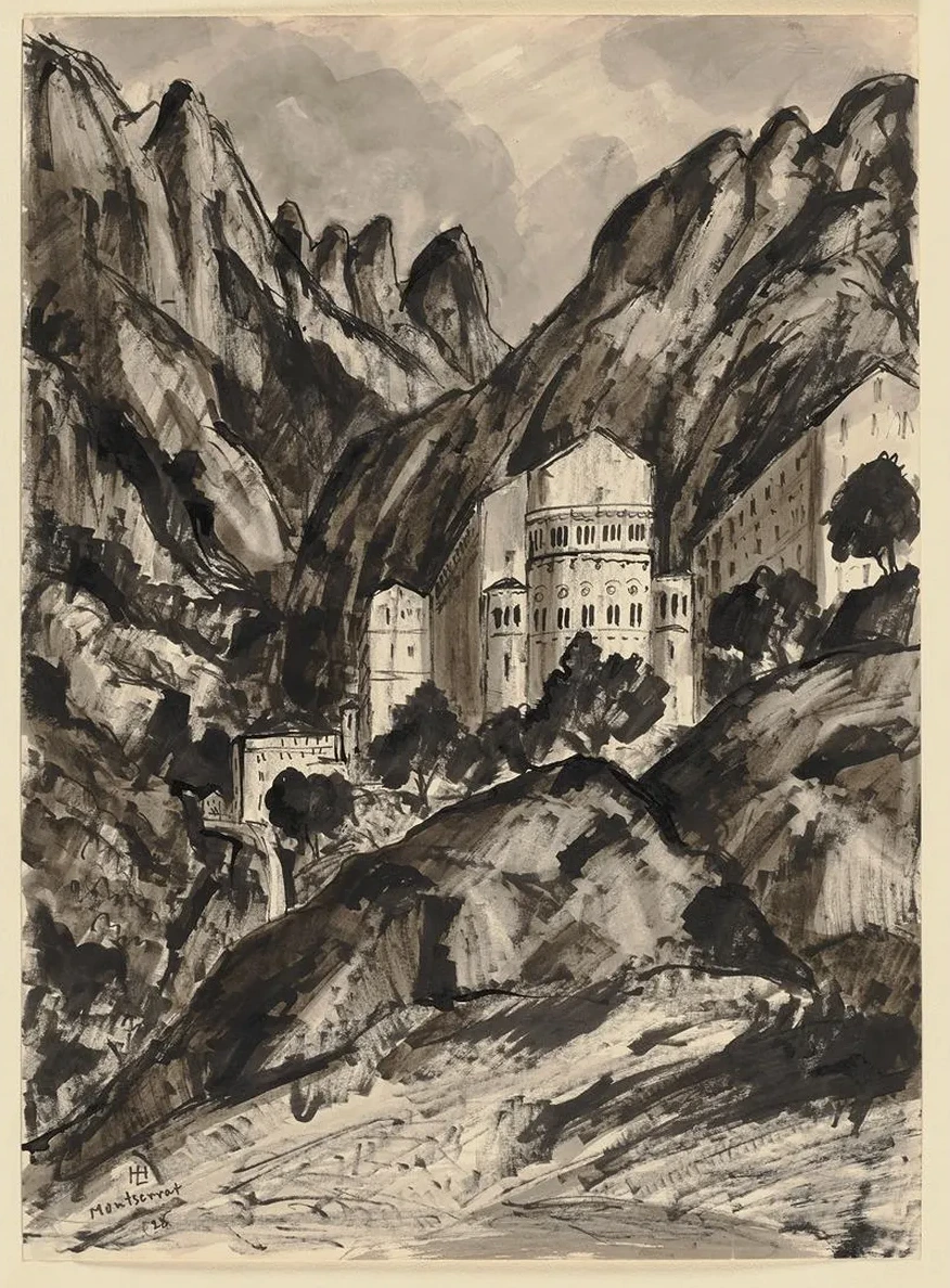 Der Berg Montserrat Mit Dem Benediktinerkloster Santa Maria de Montserrat