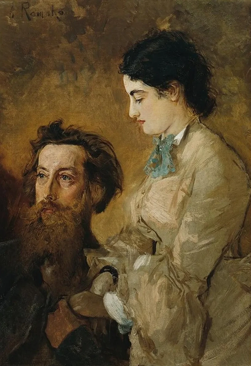 Der Bildhauer Reinhold Begas Mit Seiner Frau Margarethe