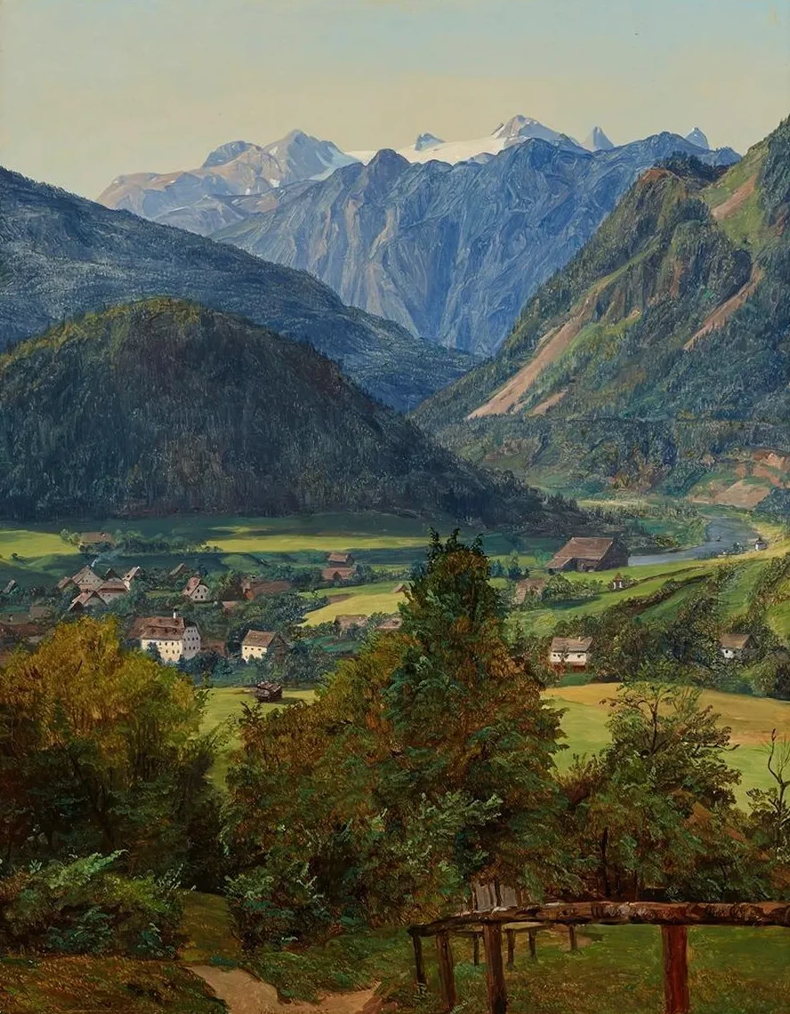 Der Dachstein Vom Sophien - Doppelblick Bei Ischl