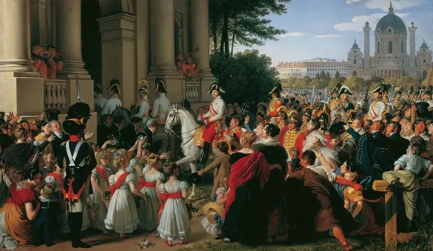 Der Einzug von Kaiser Franz I. in Wien nach dem Pariser Frieden am 16. Juni 1814