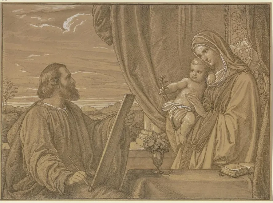 Der Heilige Lukas in Der Gestalt Des K Nstlers Karl Kappes, Die Madonna Malend