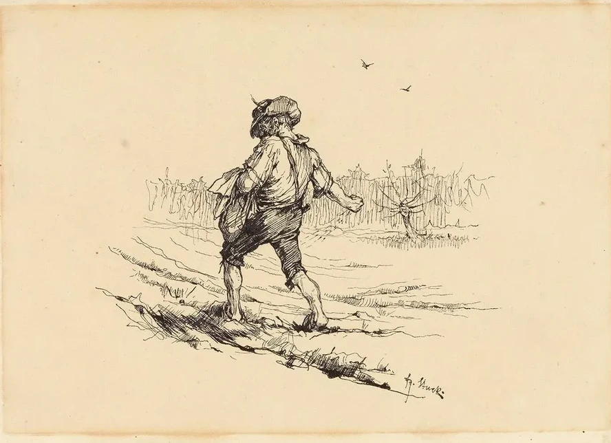 Der Monat M rz (S hmann auf dem Feld, aus der Zeit des Siegfrid - Kalenders)