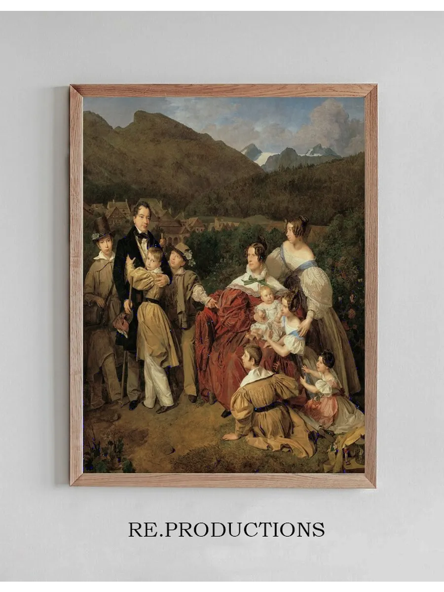 Der Notar Dr. Josef August Eltz mit seiner Gattin Caroline, geb. Schaumburg, und den acht Kindern in Ischl