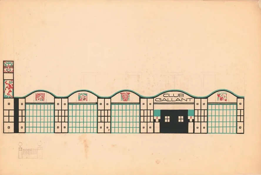 Design drawings for Club Gallant project, New York, NY. Study for Club Gallant exterior