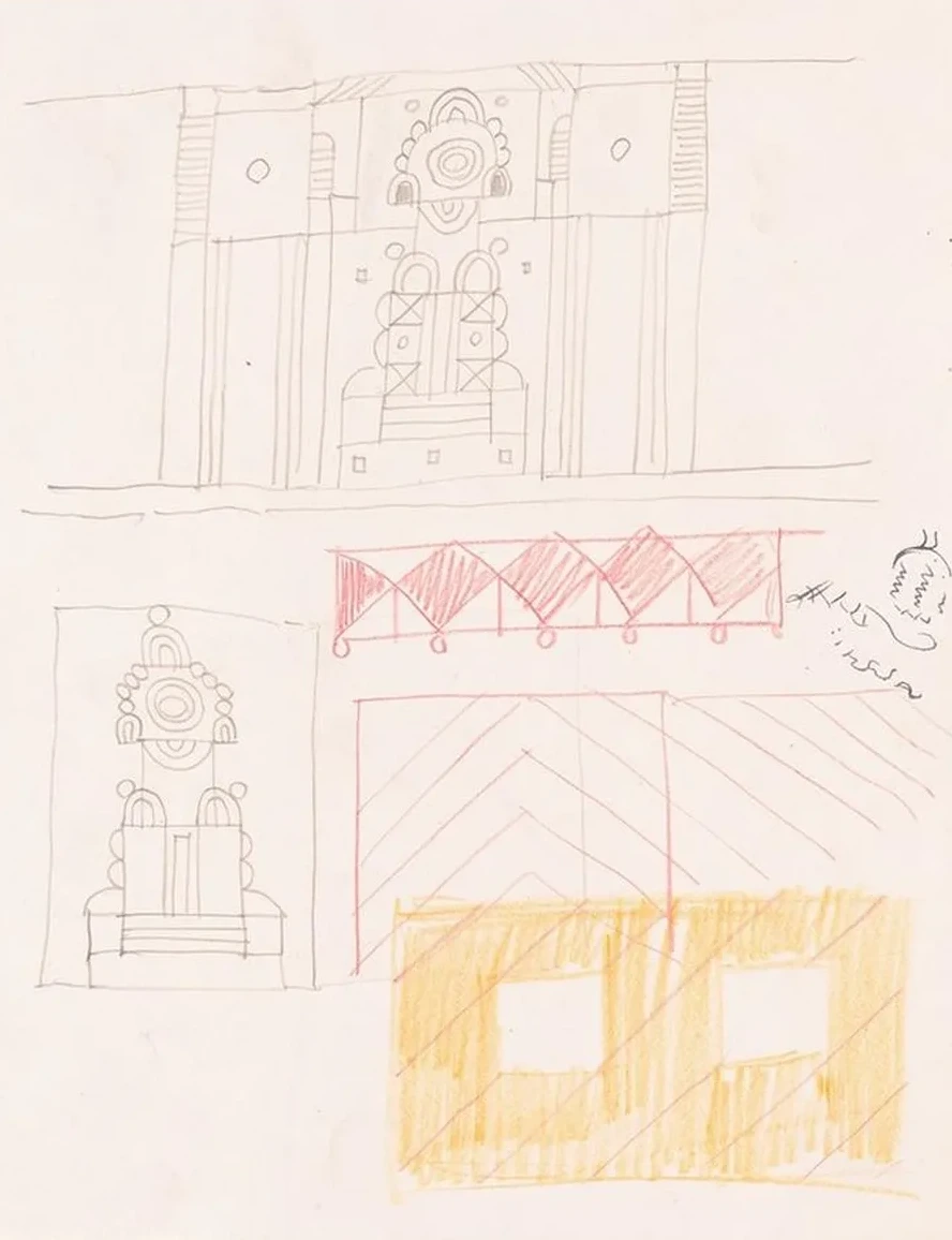 Design Drawings for Miscellaneous Interiors, Some Possibly Related to the Hotel St. George, New York, NY Sketc