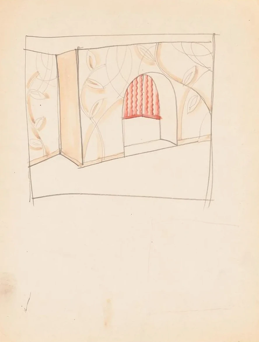 Design Drawings for Miscellaneous Interiors, Some Possibly Related to the Hotel St. George, New York, NY. Sket